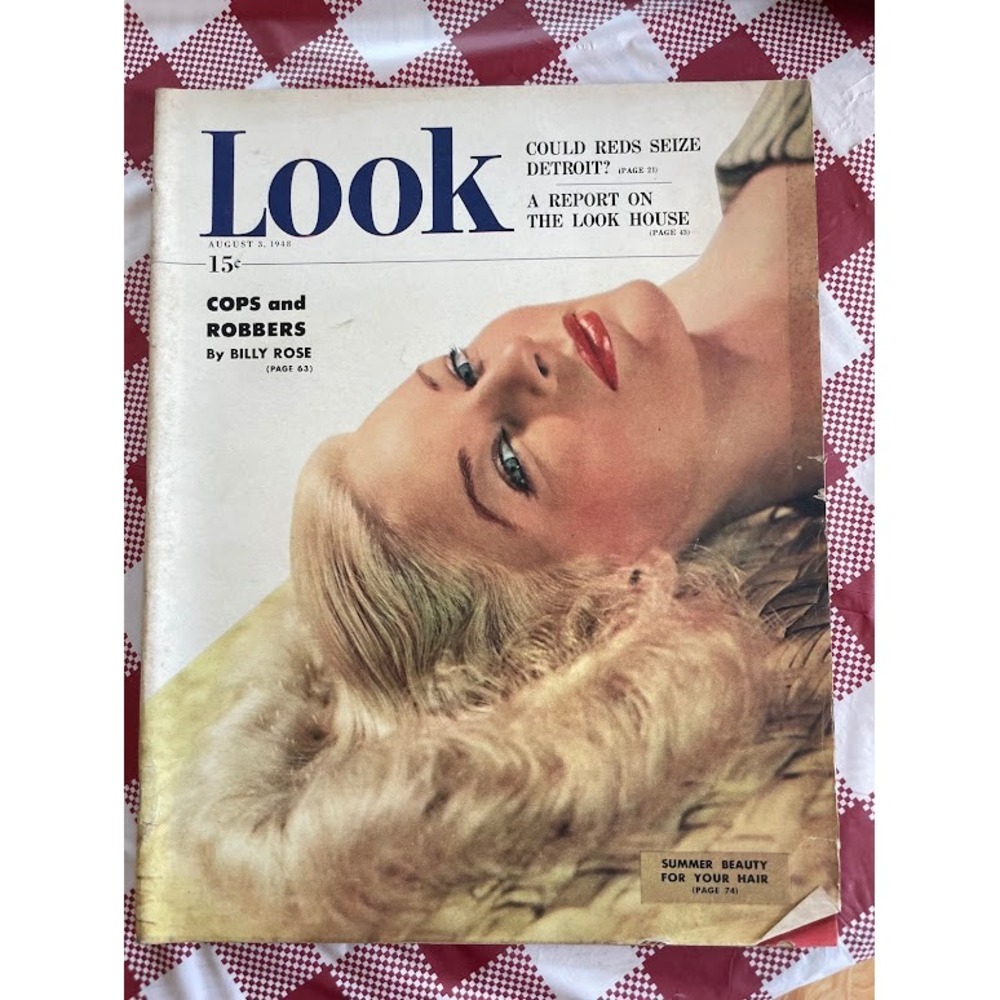 Vintage LOOK Magazine August 3 1948 Phyllis Ernst Cover Stanley Kubrick NO LABEL